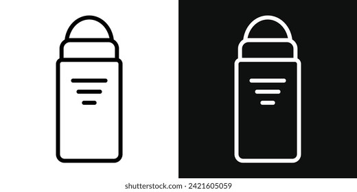 Deodorant Roll On Icon Set. Vector Illustration