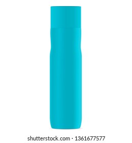 Deodorant Spray Bottle. Blue Aerosol Tube 3d Mockup. Odor Realistic Blank Packaging. Dry Shampoo Container for Hair. Personal Shave Cream Hygiene Pack. Clean Tin Template.