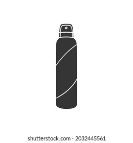 Deodorant Spray Icon Silhouette Illustration. Perfume Aerosol Vector Graphic Pictogram Symbol Clip Art. Doodle Sketch Black Sign.