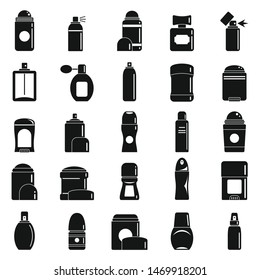 Deodorant spray icons set. Simple set of deodorant spray vector icons for web design on white background