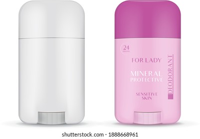 
Deodorant stick - blank white container with bottom wheel
