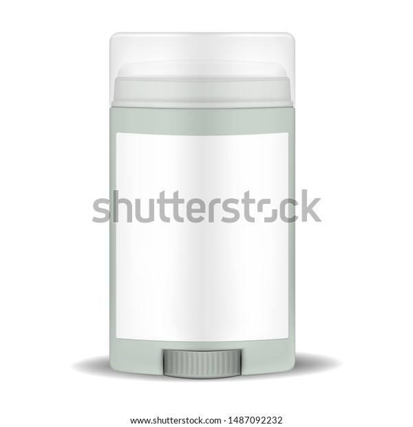 Download Deodorant Stick Bottle Clear Cap Blank Stock Vector Royalty Free 1487092232