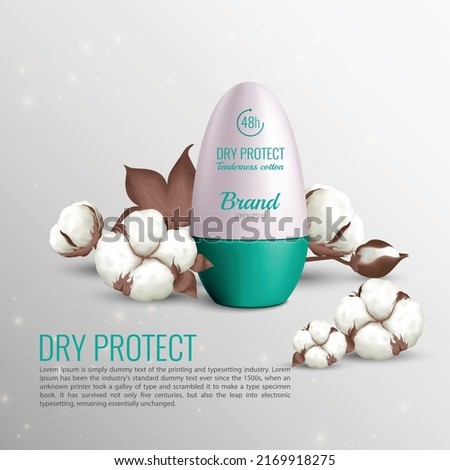 Deodorant stick for design presentation and mock up. 3d render illustration.