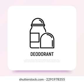 Deodorant thin line icon. Personal hygiene care. Modern vector illustration.