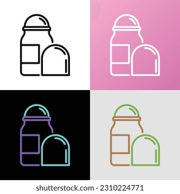 Icono de línea delgada desodorante. Atención de higiene personal. Ilustración vectorial moderna.