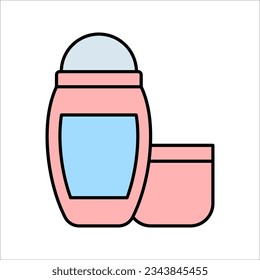 Deodorante Dünnliniensymbol. Persönliche Hygiene. Vektorgrafik auf weißem Hintergrund