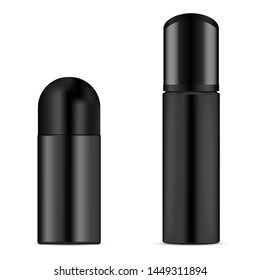 Deodorant Vector Bottle. Cosmetic Container. Antiperspirant Spray Can. 3d Aerosol Blank Isolated on White Background. Dispenser Spray Freshener Aluminum Tube. Perfume Odor Product. Hairspray
