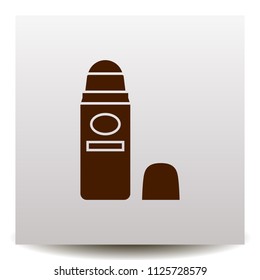 deodorant vector icon on a realistic paper background with shadow.Illustration on  a  Flat design style.