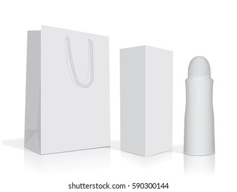 Deodorant for your design and logo. It's easy to change colors. Mock Up Vector Template