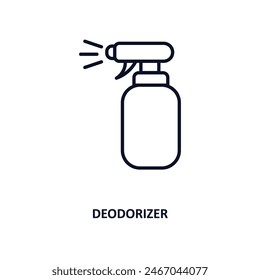 icono de contorno del desodorante.  Icono de línea fina de la colección de limpieza. Vector editable aislado sobre fondo blanco