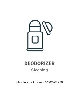 Deodorizer outline vector icon. Thin line black deodorizer icon, flat vector simple element illustration from editable cleaning concept isolated stroke on white background