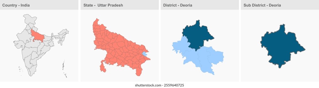 Deoria map, Deoria District, Uttar Pradesh State, Republic of India, Government of  Uttar Pradesh, Indian territory, Eastern India, politics, village, tourism