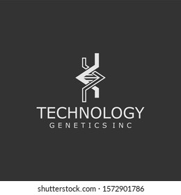 Deoxyribonucleic acid DNA logo icon simple minimalist business technology in the biology and life. nerve health medical.
