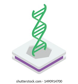 Deoxyribonucleic acid icon in isometric design.