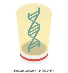 Deoxyribonucleic acid icon in isometric design.