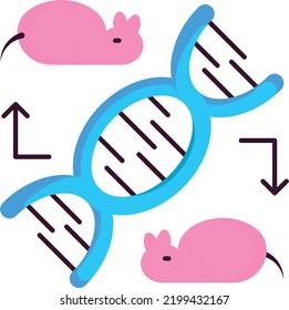 Deoxyribonucleic Acid vector color icon design, Biochemistry symbol, Biotechnology and Biochemical Sign, Science and engineering stock illustration, Genetic manipulations in the rat Concept