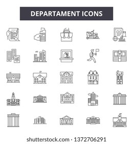 Departament line icons, signs, vector set, outline illustration concept 