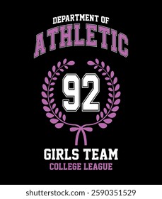Department of Athletic college style vintage typography slogan. Vector illustration design for slogan tee, t shirt, fashion print, poster, sticker, card and other uses.