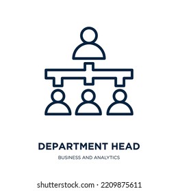 department head icon from business and analytics collection. Thin linear department head, head, business outline icon isolated on white background. Line vector department head sign, symbol for web and