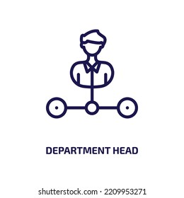 department head icon from business and analytics collection. Thin linear department head, office, head outline icon isolated on white background. Line vector department head sign, symbol for web and 