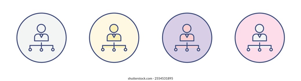 Department head icon Thin line flat illustration