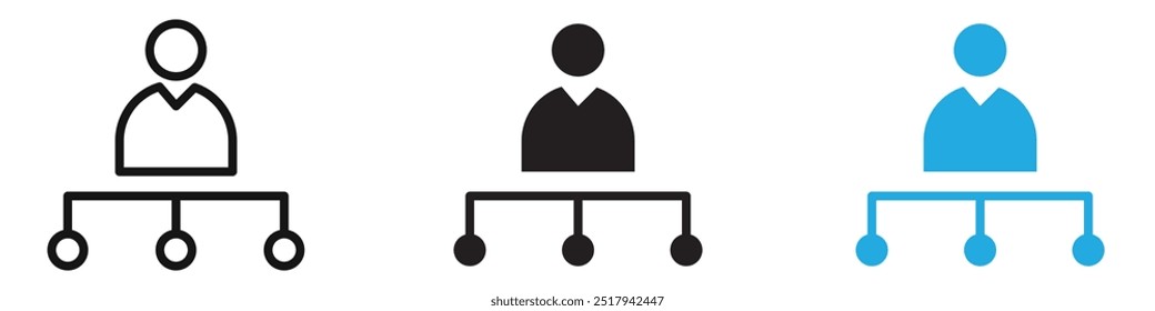 Department head icon vector set illustration