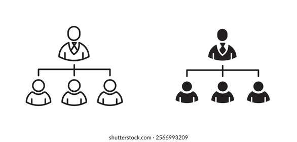 Department head icons in outline and fill. vector illustration for ui.