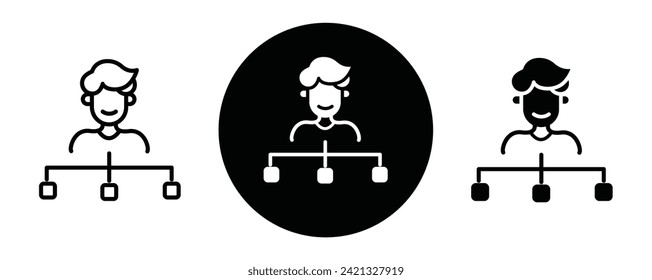 Department head outline icon collection or set. Department head Thin vector line art