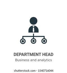 Department head vector icon on white background. Flat vector department head icon symbol sign from modern business and analytics collection for mobile concept and web apps design.