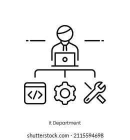 it department icon. Outline style icon design isolated on white background