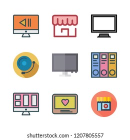 department icon set. vector set about stores, alarm bell, archive id and store icons set.