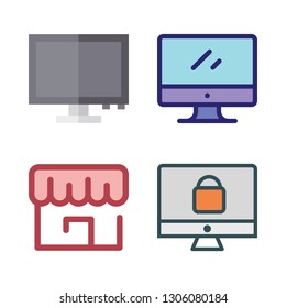 department icon set. vector set about store and monitor icons set.