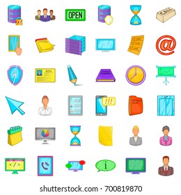 Department icons set. Cartoon style of 36 department vector icons for web isolated on white background