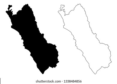 Department of Lima (Republic of Peru, Regions of Peru) map vector illustration, scribble sketch Lima map