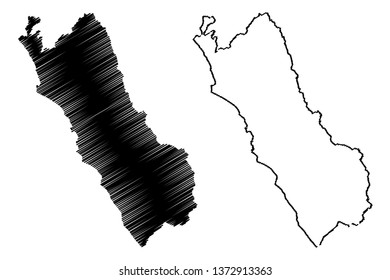 Department of Lima (Republic of Peru, Regions of Peru) map vector illustration, scribble sketch Lima map