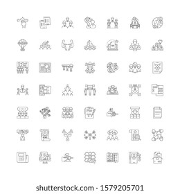 Department linear icons, signs, symbols vector line illustration set