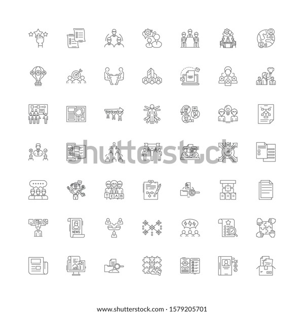 Department Linear Icons Signs Symbols Vector Stock Vector (Royalty Free ...