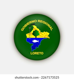 Department of Loreto Flag. Peru. Vector Illustration.