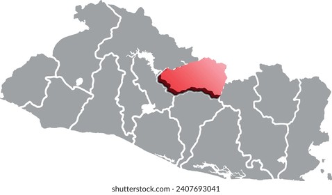 CABAÑAS DEPARTMENT MAP PROVINCE OF EL SALVADOR 3D ISOMETRIC MAP