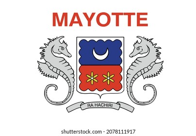Department of Mayotte flag vector icon