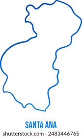 Department of Santa Ana blue gradient abstract line map