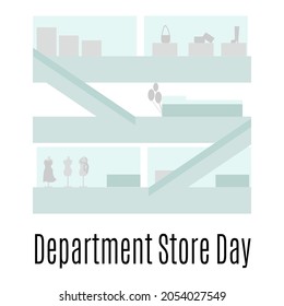 Department Store Day, idea for poster, banner, flyer or postcard, date on the calendar vector illustration