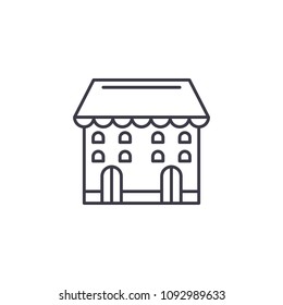 Department store linear icon concept. Department store line vector sign, symbol, illustration.