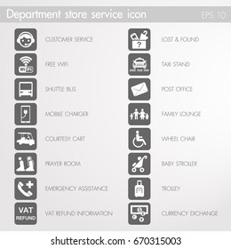 Department store service icons vector