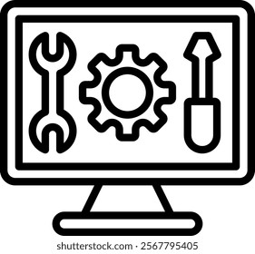 It Department Vector Lineal Icon On White Background.