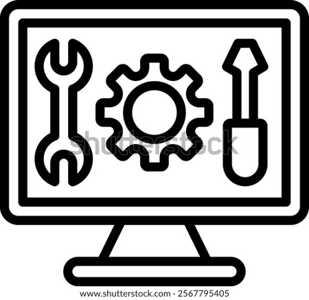 It Department Vector Lineal Icon On White Background.