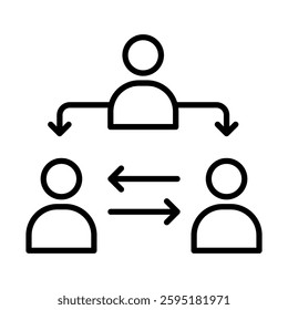 Departmental Coordination Vector Line Icon Design