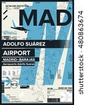 Departure and Arrival sign at Adolfo Suarez Airport Stock Vector Illustration