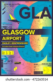 Departure and Arrival sign at Glasgow Airport Stock Vector Illustration
