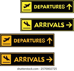 departure arrivals sign vector illustration. Good for banner, poster, greeting card, party card, invitation, template, advertising, campaign, and social media.